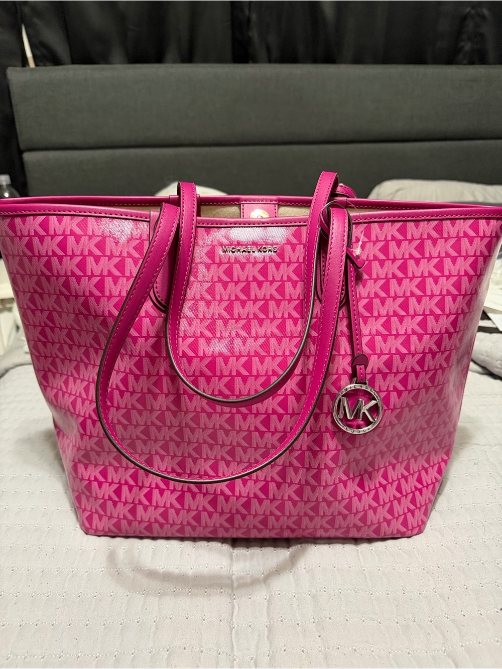 Michael Kors Hot Pink MK Logo Tote